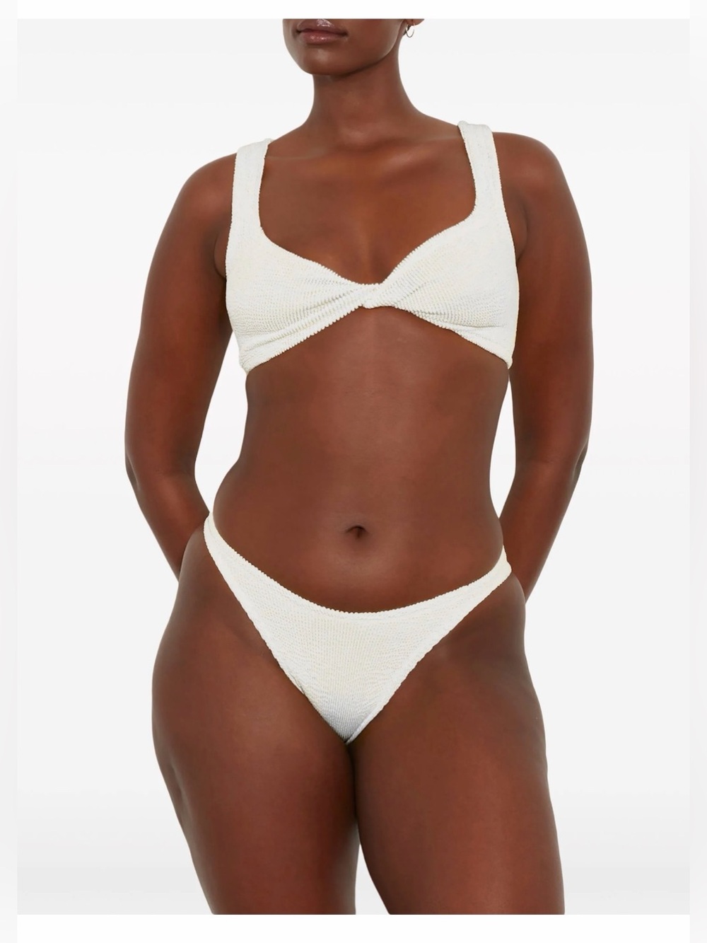 Hunza G Juno twisted top white crinkle bikini